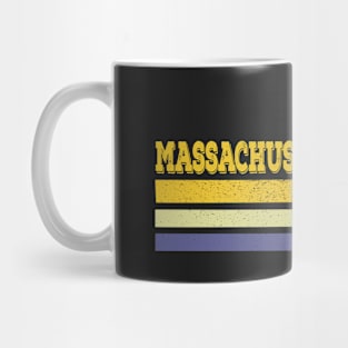 Retro Massachusetts Vintage Sunset Stripes Mug